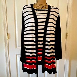 Cardigan style one piece top